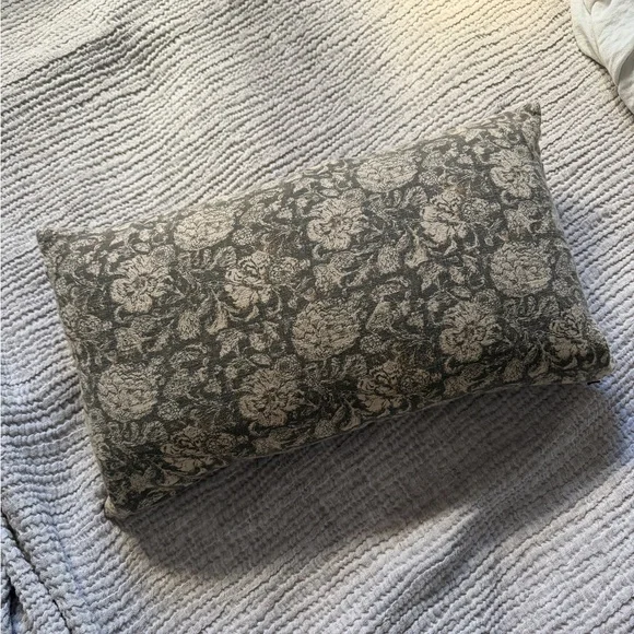 Studio McGee Floral Jacquard Lumbar Pillow in Brown and Cream - Picture 2 of 3